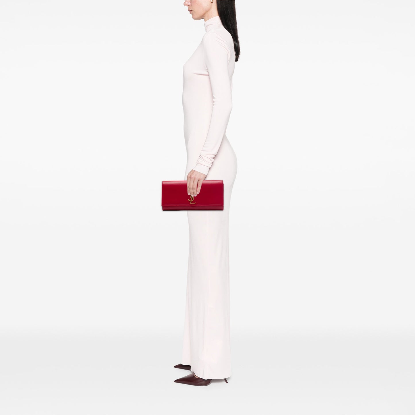 Saint Laurent Smooth Leather Cassandre Clutch