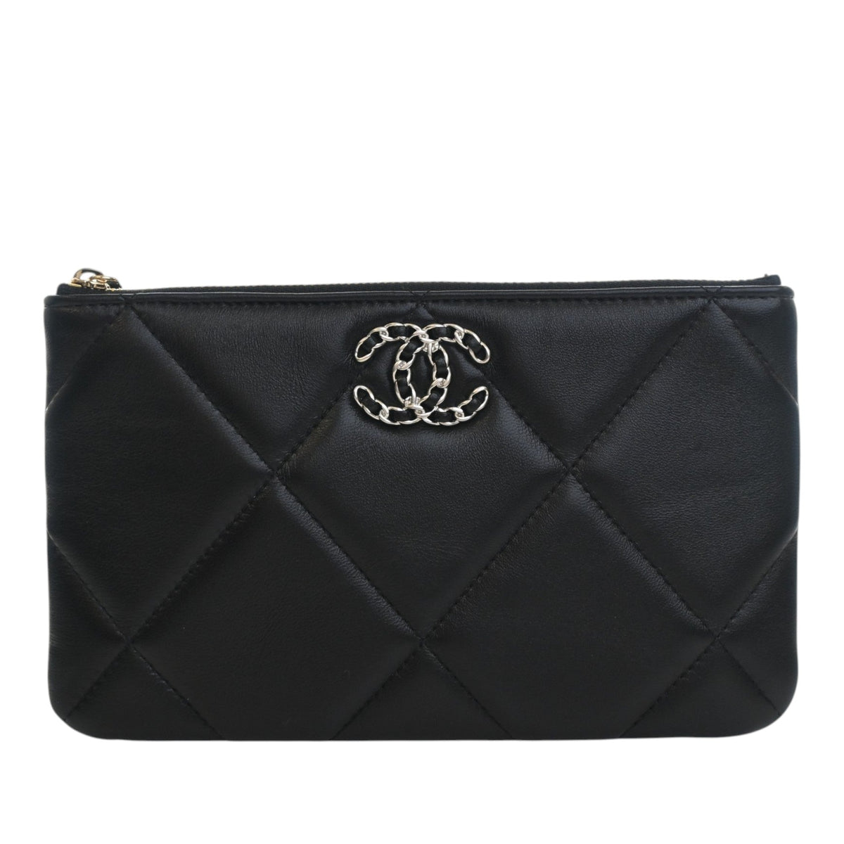 Chanel Small Lambskin 19 O Case Pouch — Black