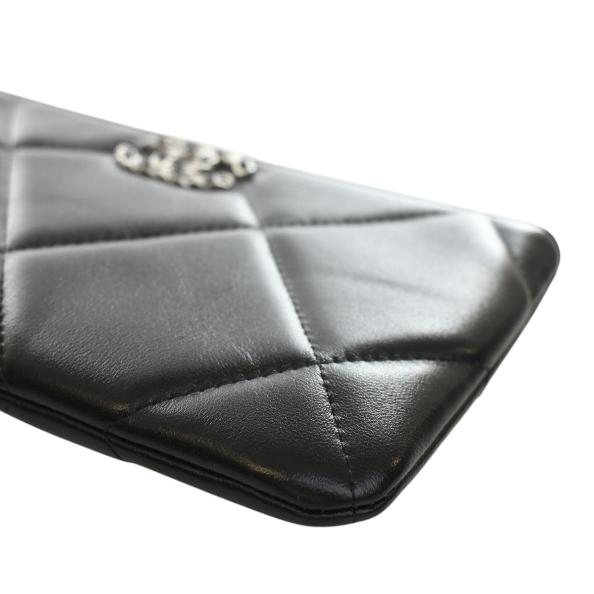 Chanel Small Lambskin 19 O Case Pouch — Black