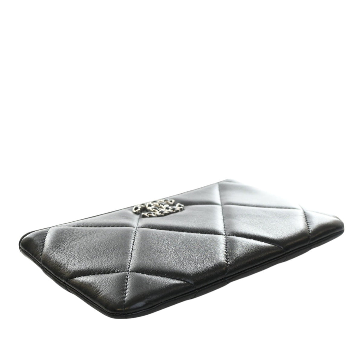 Chanel Small Lambskin 19 O Case Pouch — Black