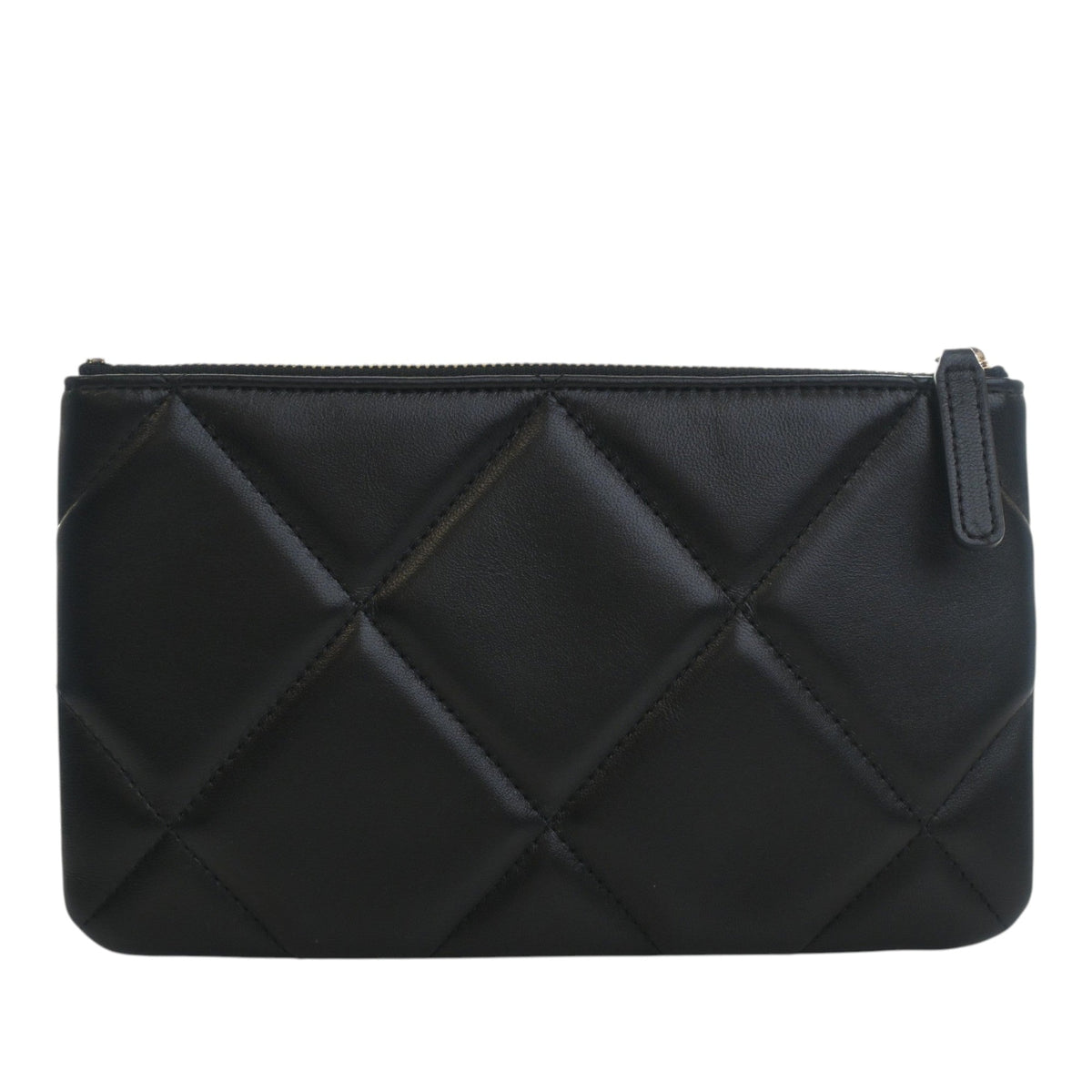 Chanel Small Lambskin 19 O Case Pouch — Black