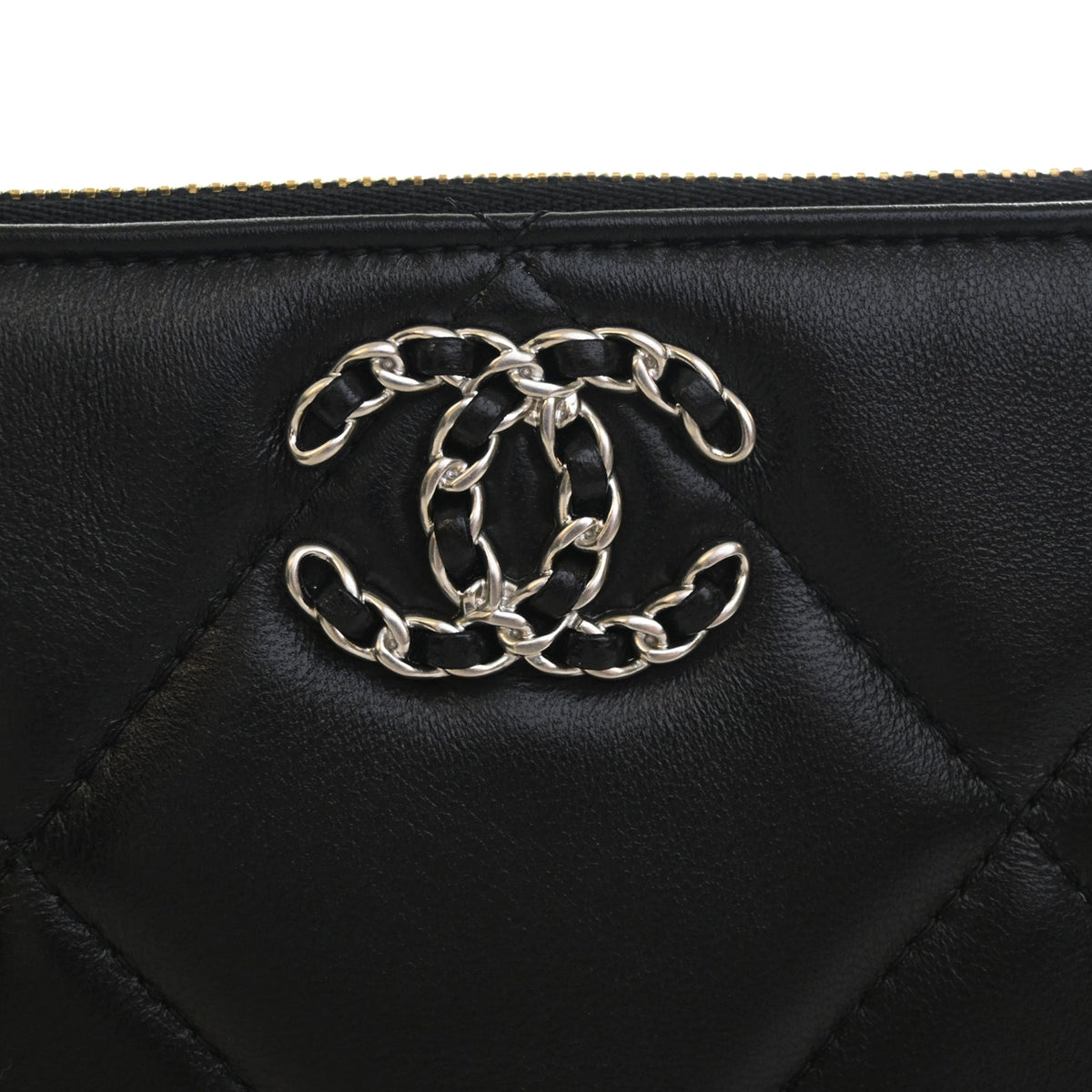 Chanel Small Lambskin 19 O Case Pouch — Black