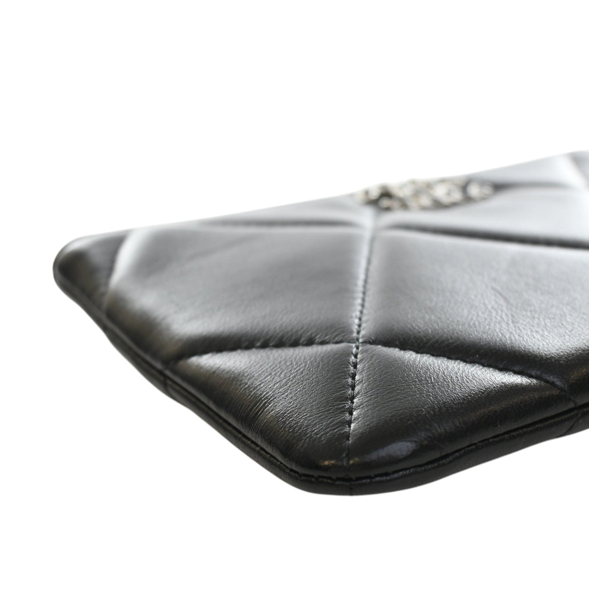 Chanel Small Lambskin 19 O Case Pouch — Black