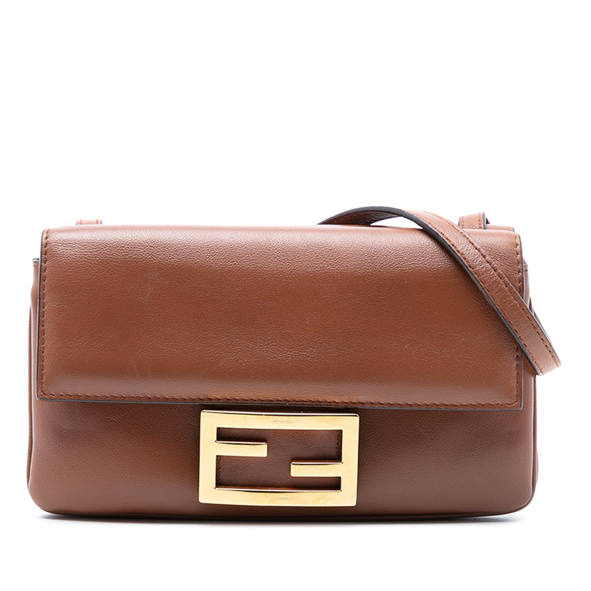 Fendi Leather Duo Baguette Crossbody