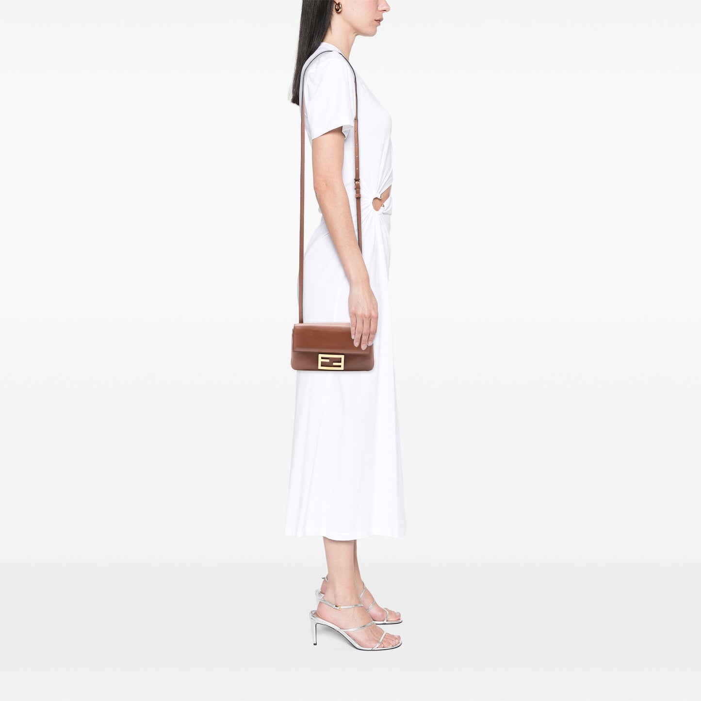 Fendi Leather Duo Baguette Crossbody