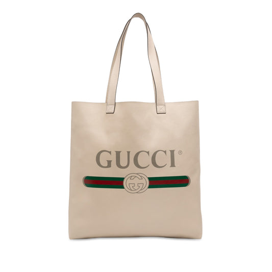 Gucci Calfskin Logo Tote