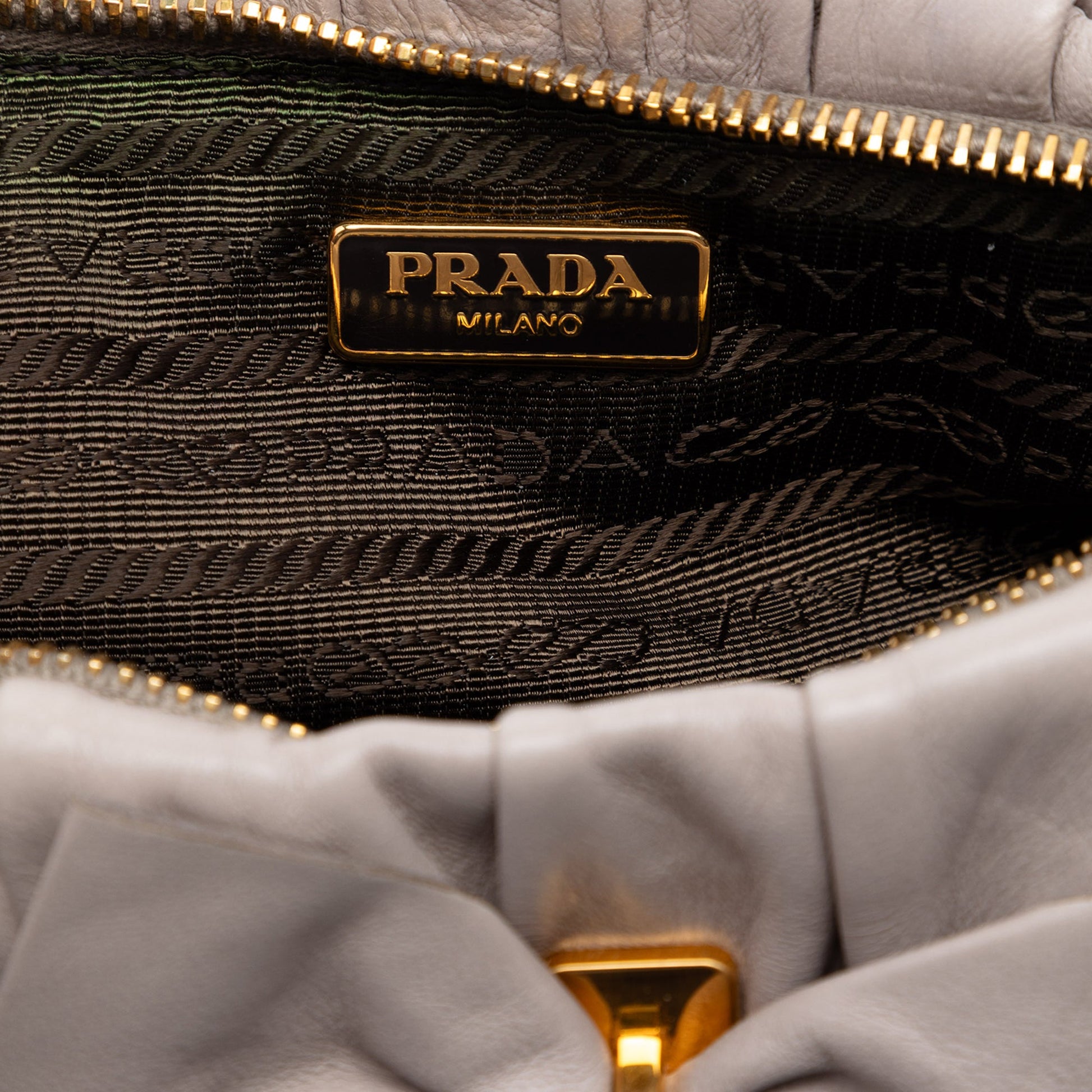 Prada Nappa Gaufre Bow Wristlet Clutch