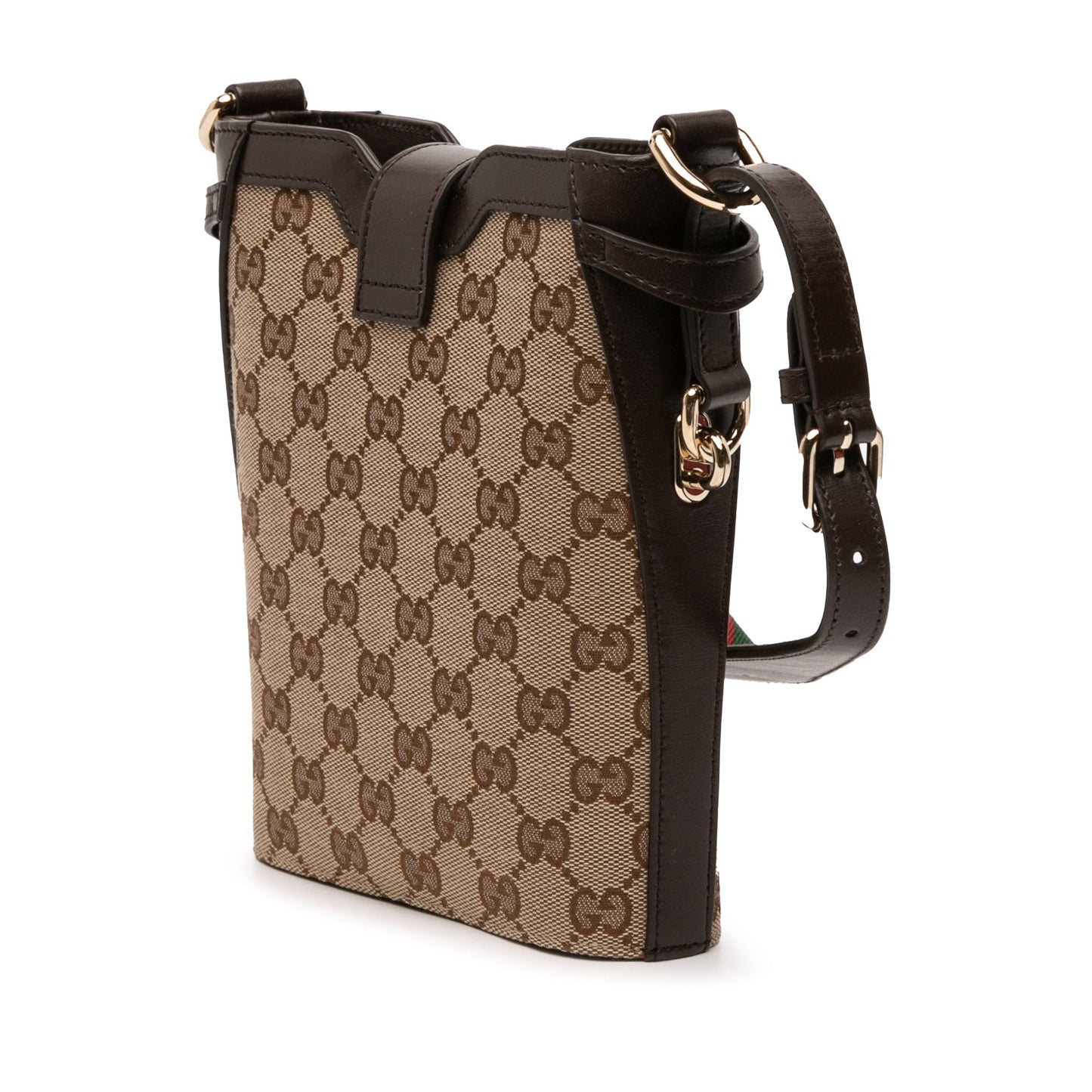 Gucci Mini GG Canvas Web Bucket Bag
