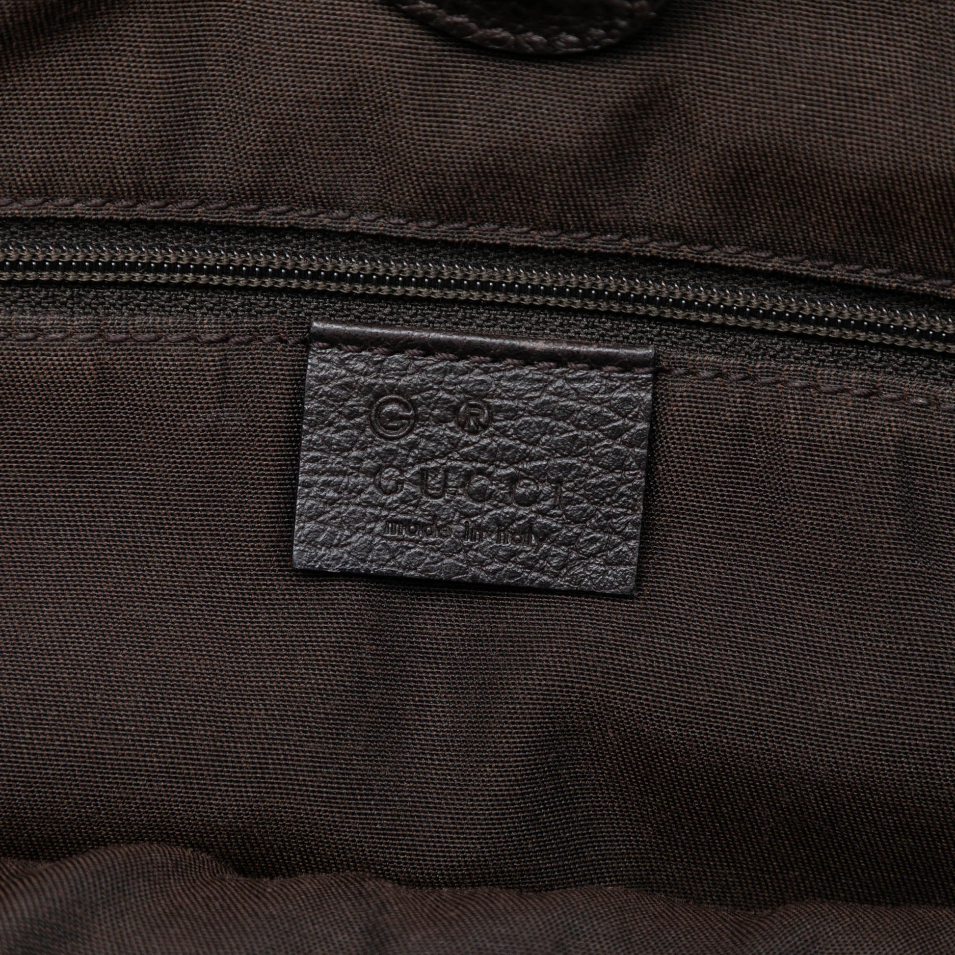 Gucci Grained Calfskin Bamboo Shopper Tote