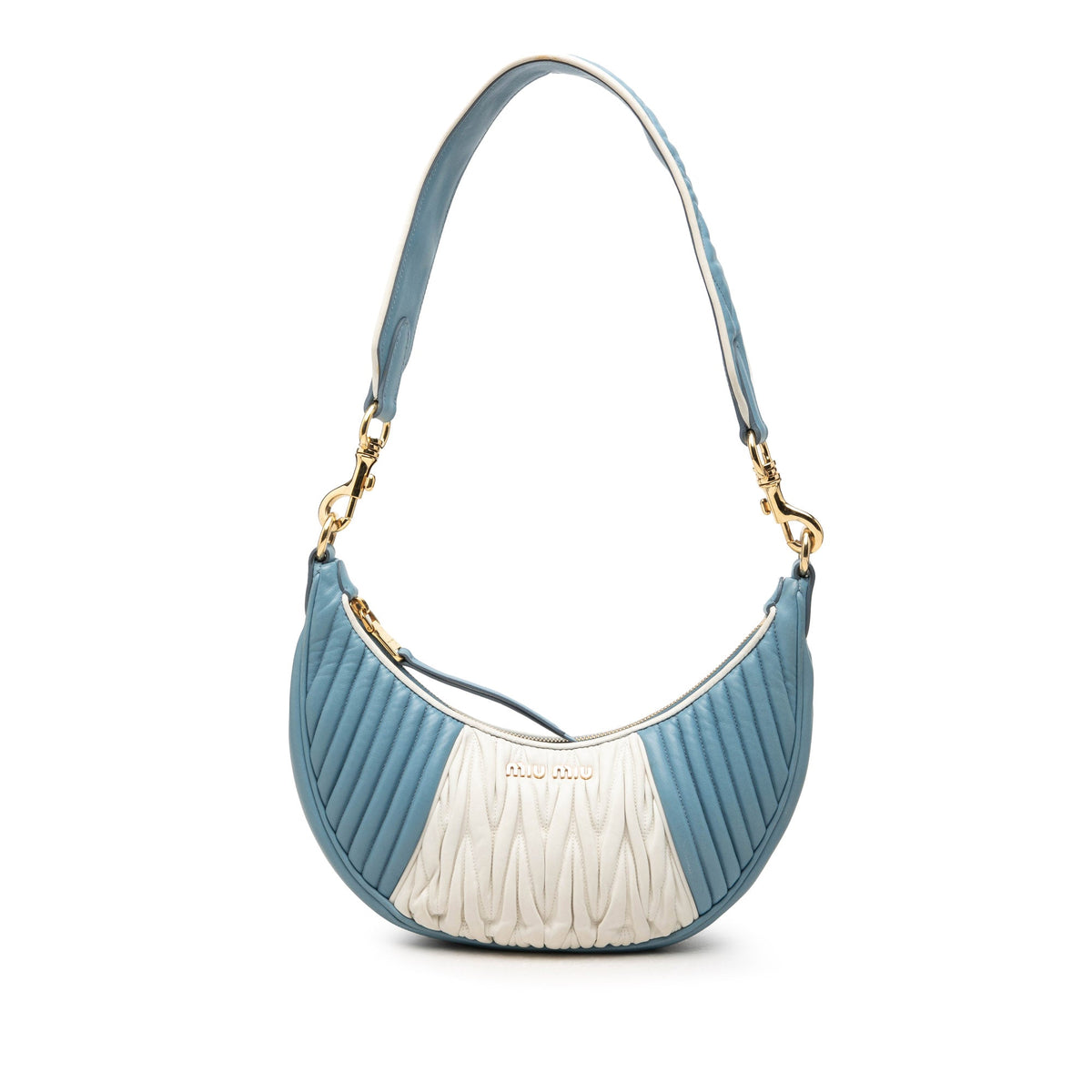Miu Miu Bicolor Matelasse Nappa Rider Shoulder Bag