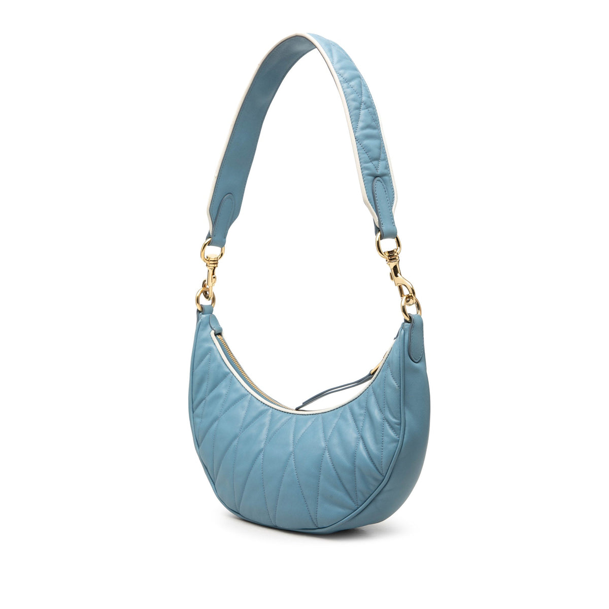 Miu Miu Bicolor Matelasse Nappa Rider Shoulder Bag