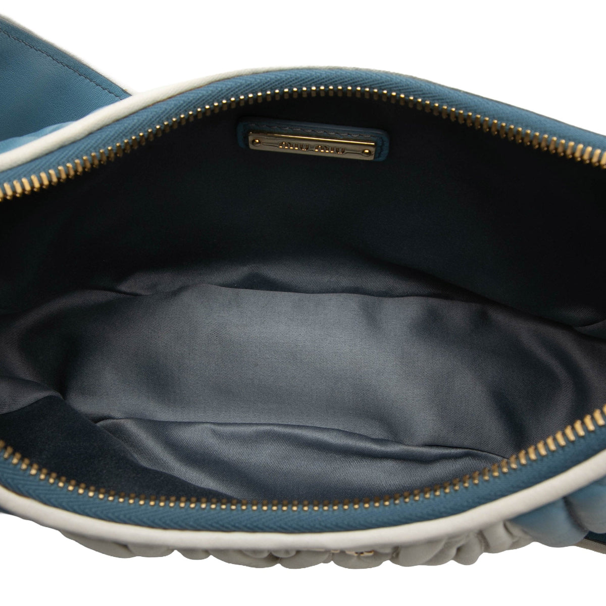 Miu Miu Bicolor Matelasse Nappa Rider Shoulder Bag