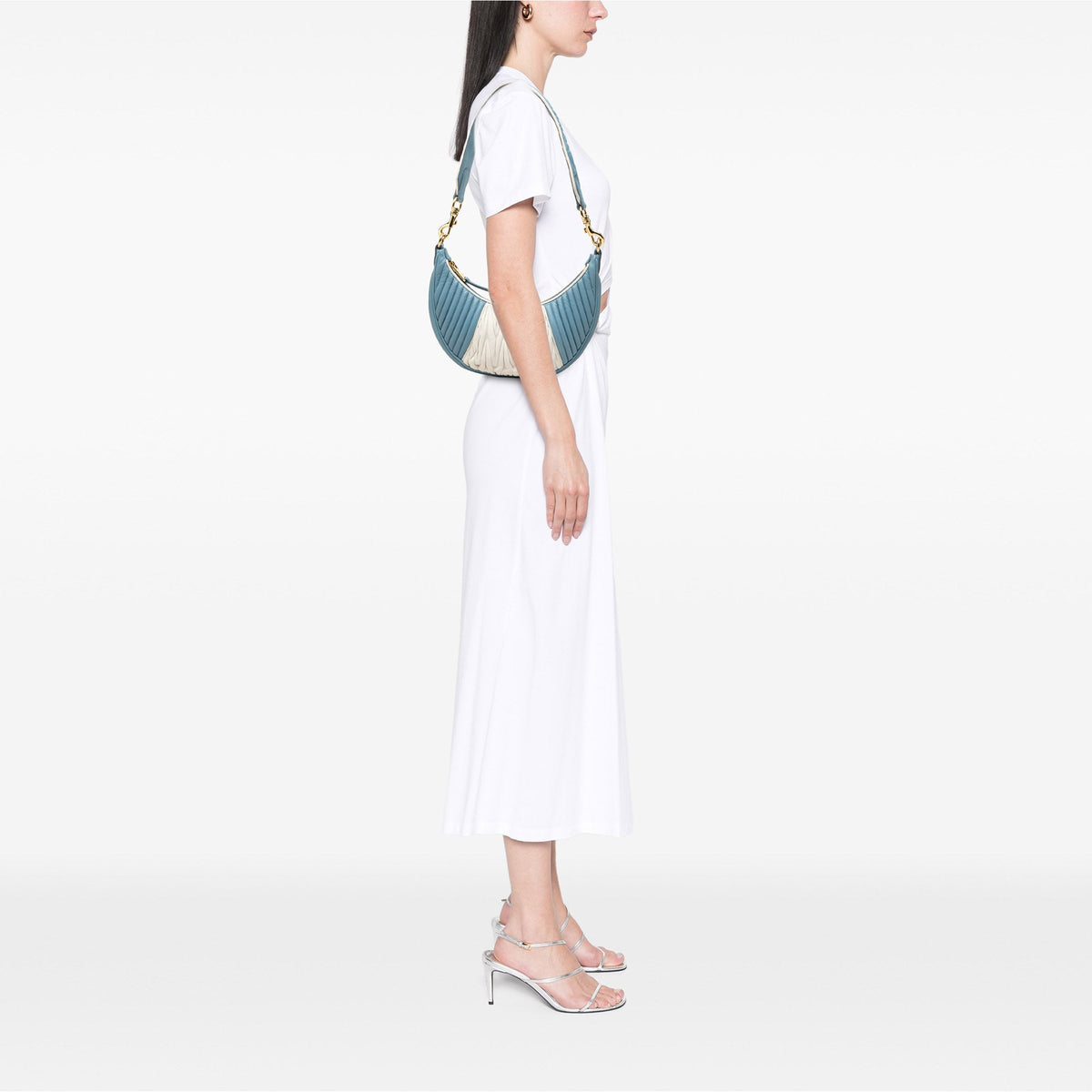 Miu Miu Bicolor Matelasse Nappa Rider Shoulder Bag