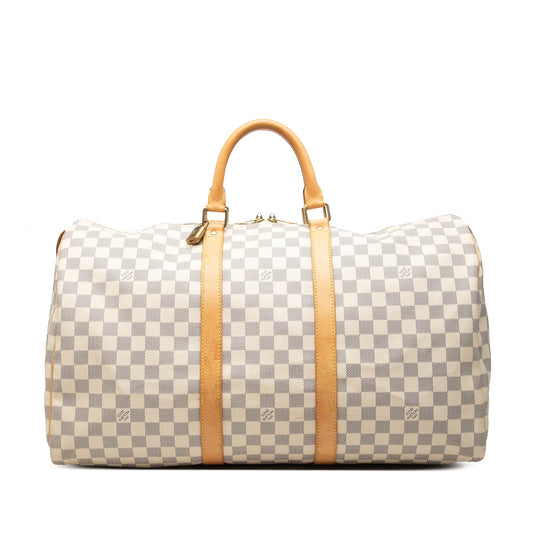Louis Vuitton Damier Azur Keepall 50 — White