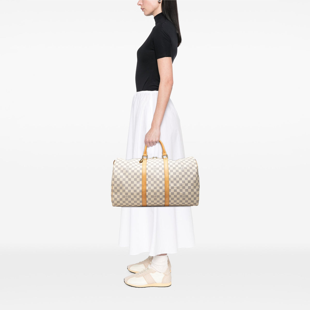 Louis Vuitton Damier Azur Keepall 50 — White