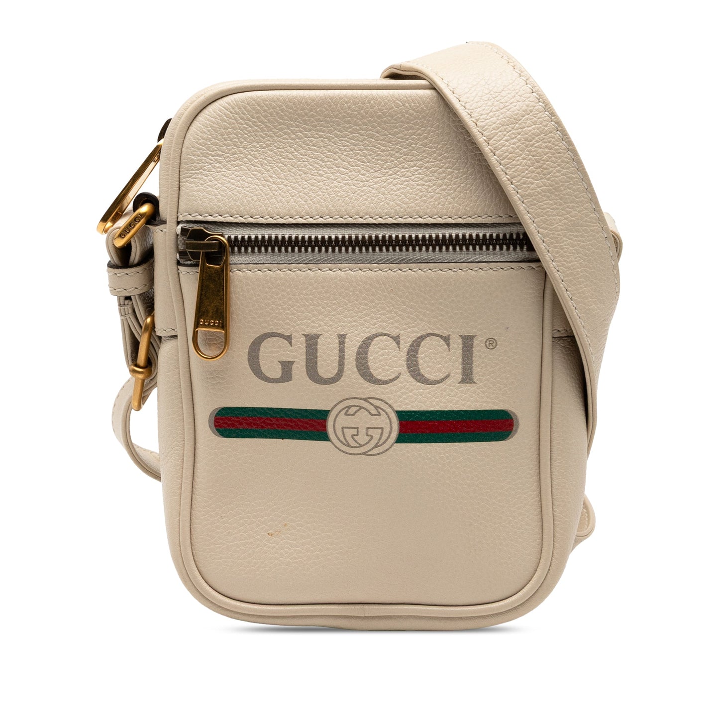Gucci Mini Grained Calfskin Logo Crossbody