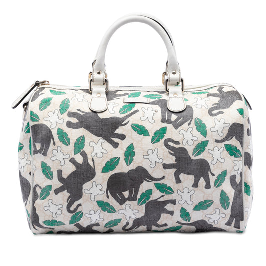 Gucci Limited Edition Medium GG Supreme Snowman In Africa Joy Boston Bag