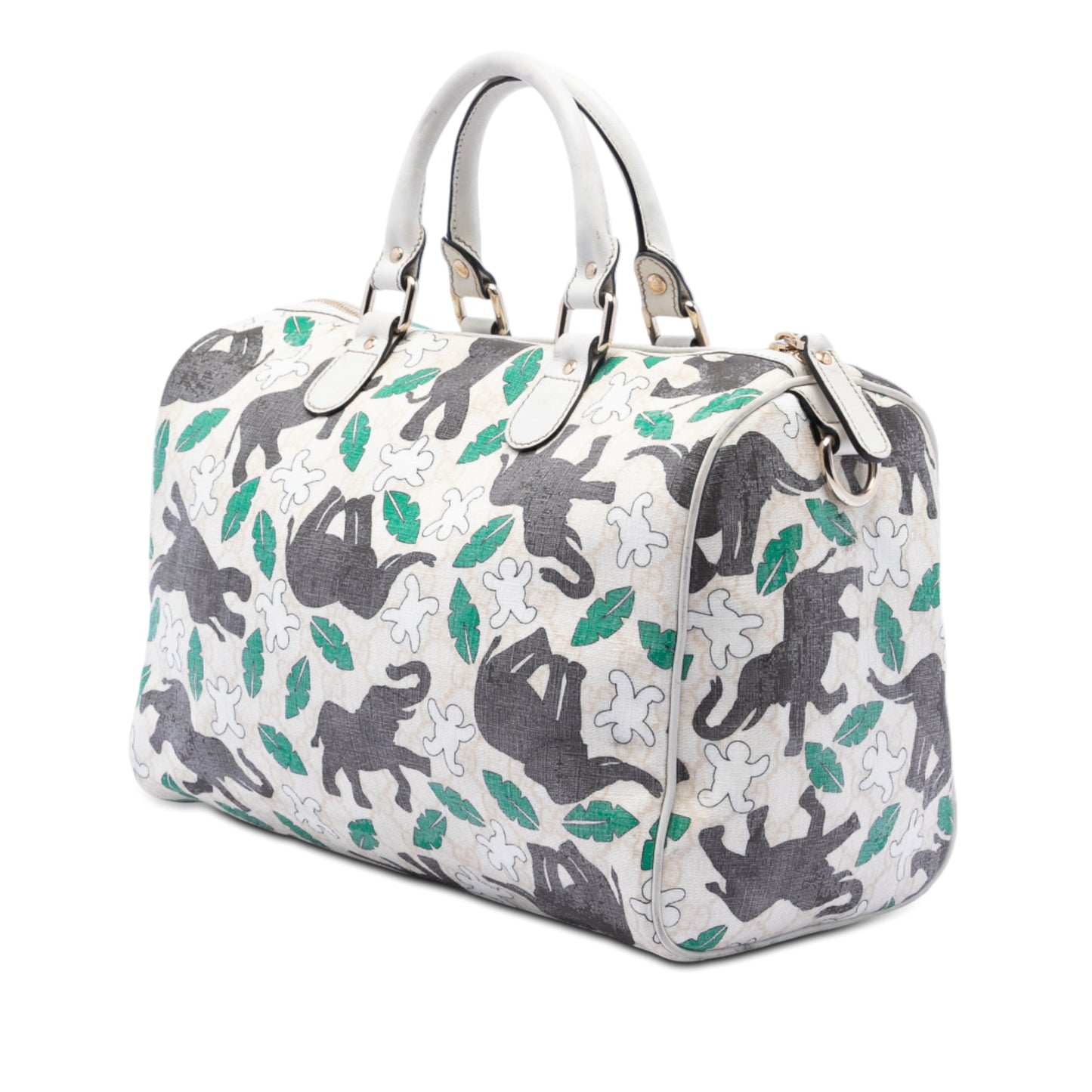 Gucci Limited Edition Medium GG Supreme Snowman In Africa Joy Boston Bag