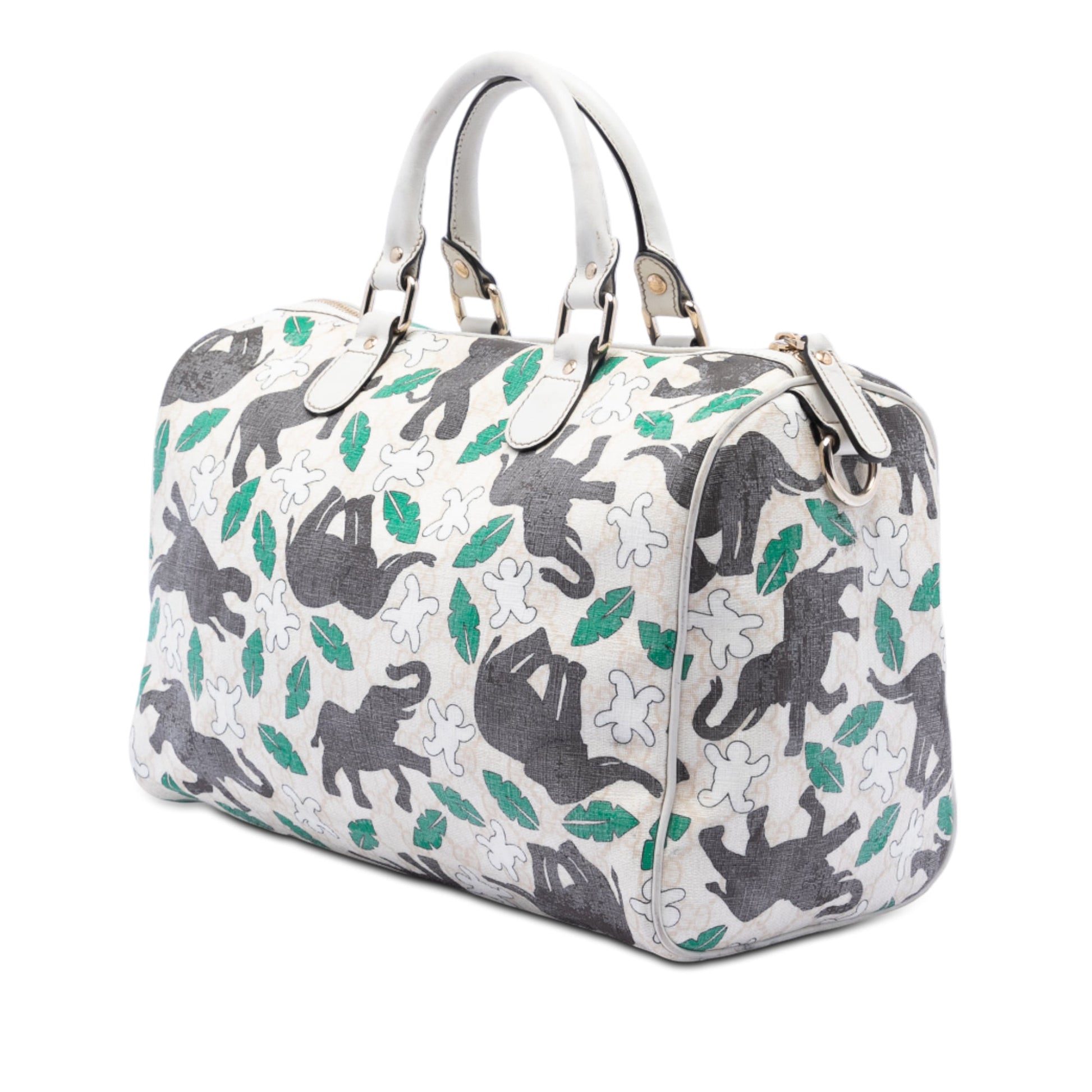 Gucci Limited Edition Medium GG Supreme Snowman In Africa Joy Boston Bag