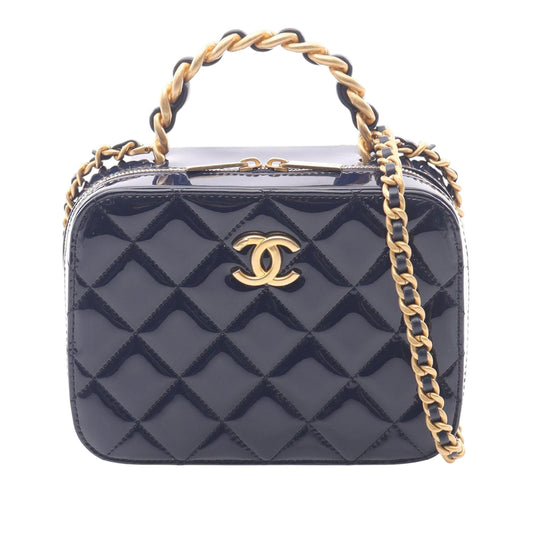 CC Quilted Patent Vanity Case
