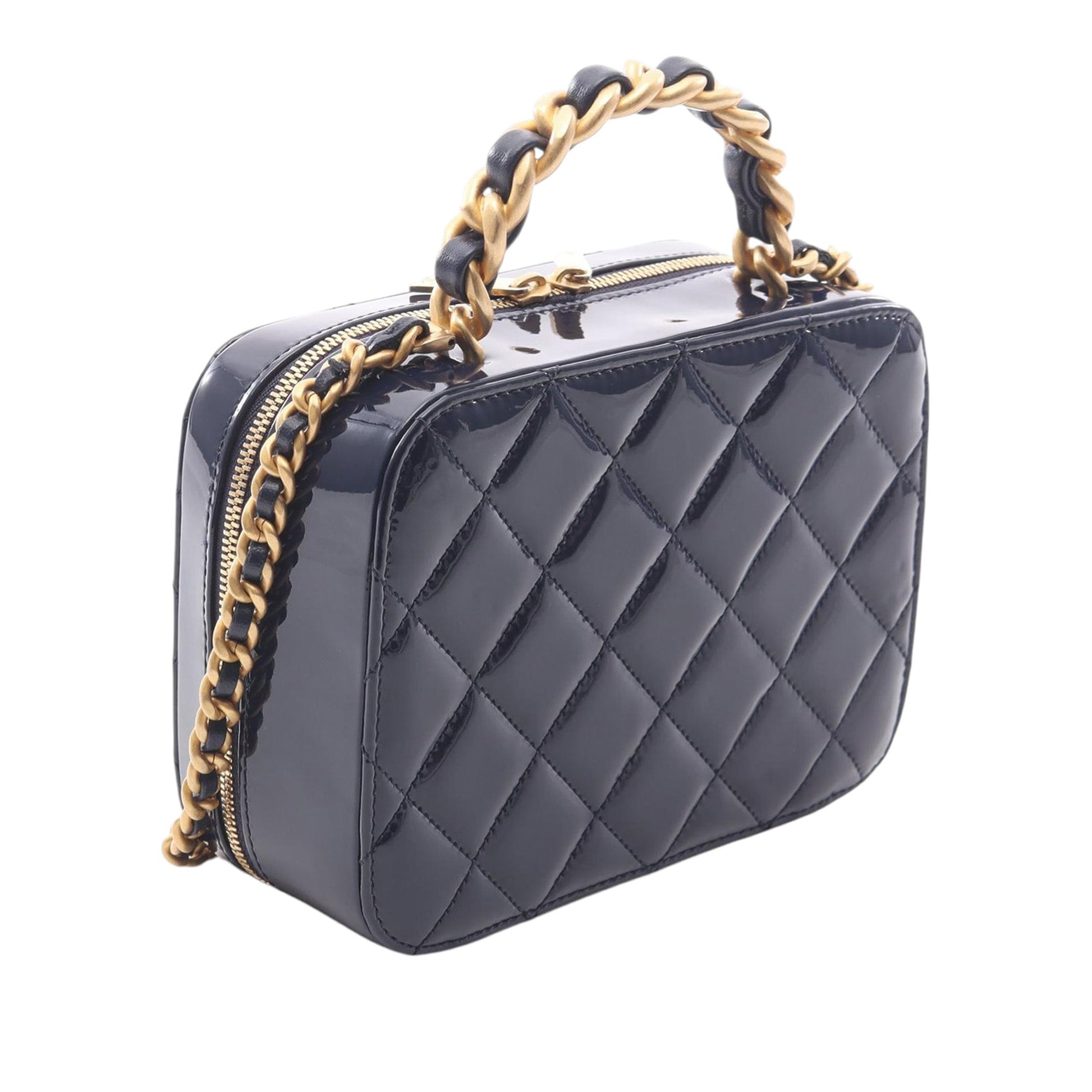 CC Quilted Patent Vanity Case