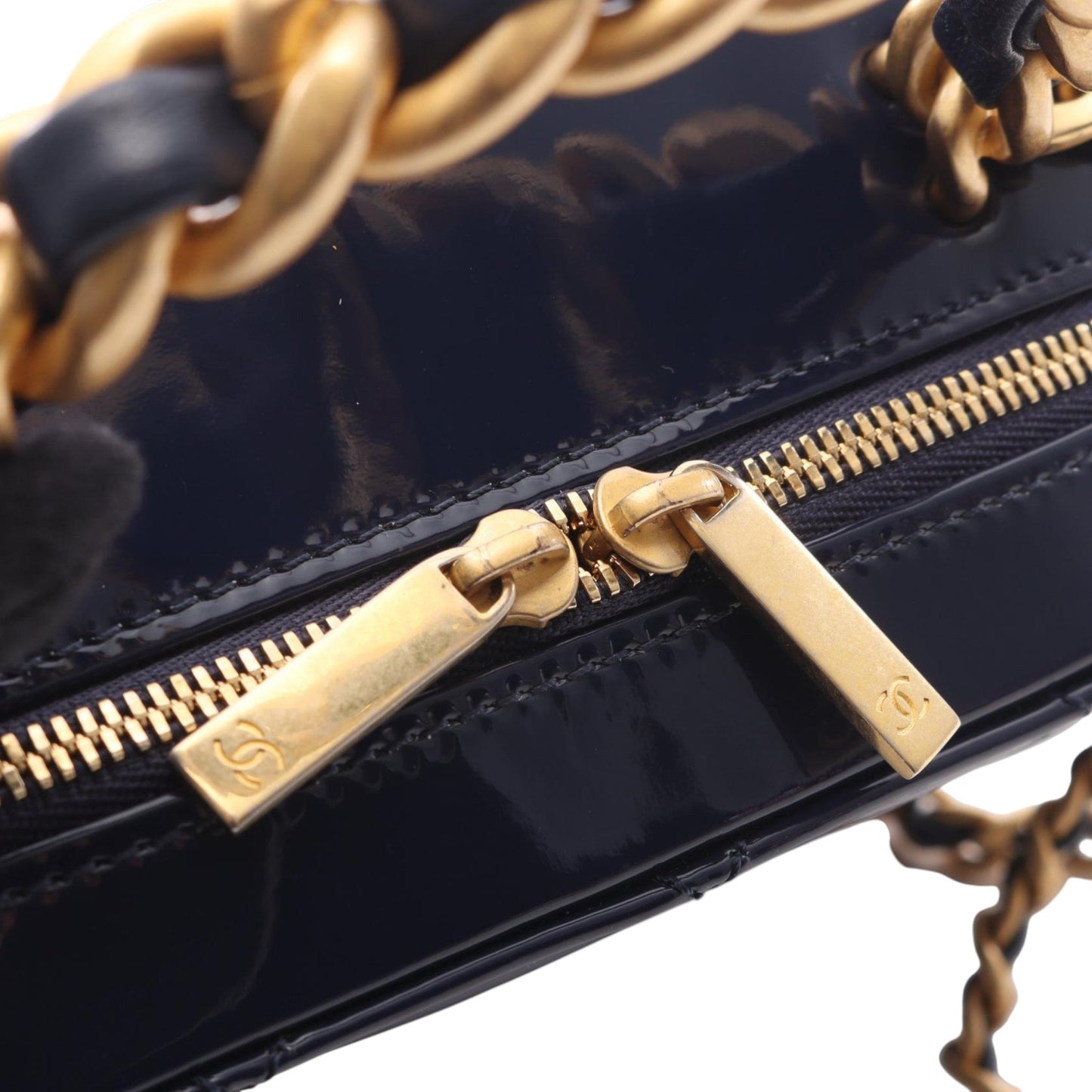 CC Quilted Patent Vanity Case