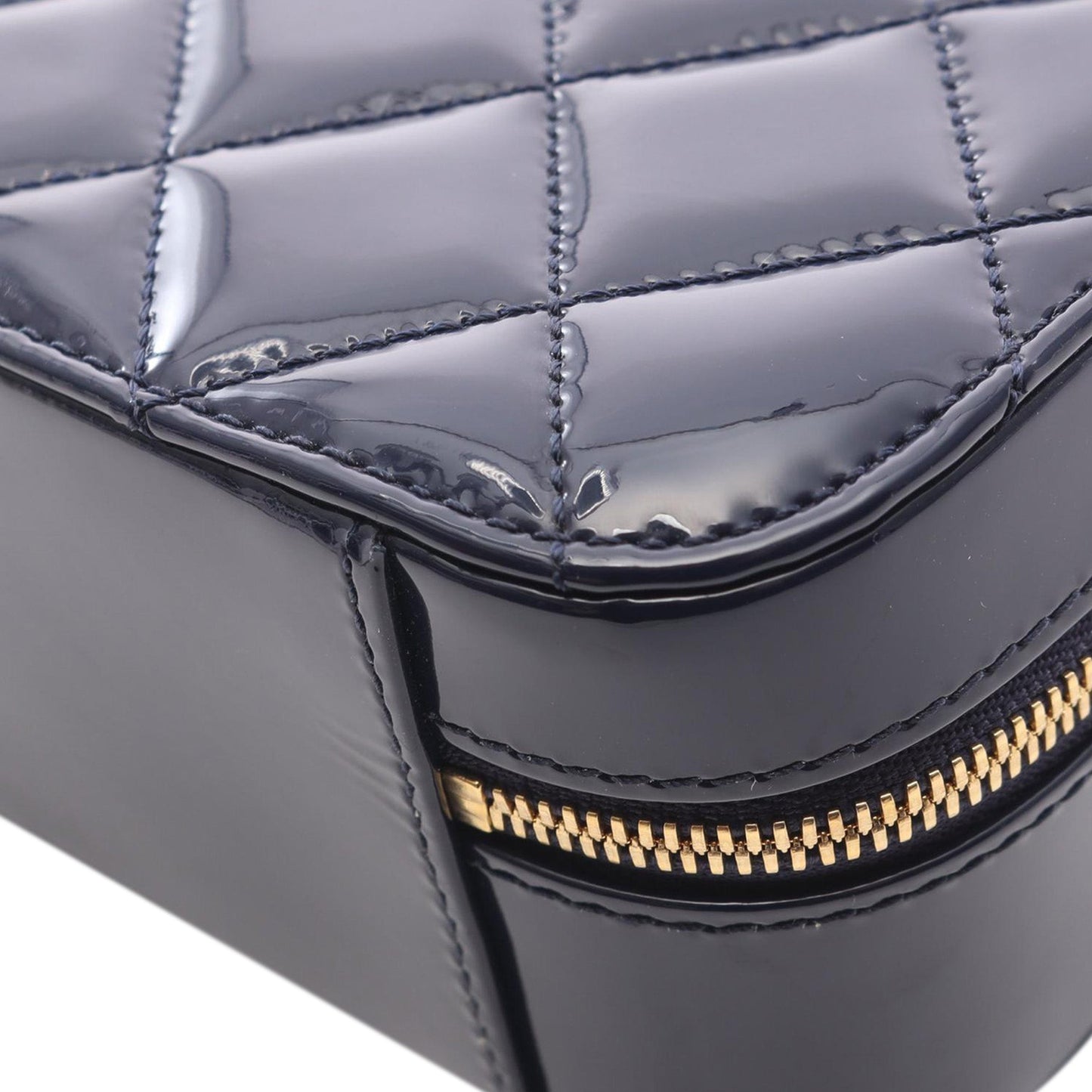 CC Quilted Patent Vanity Case