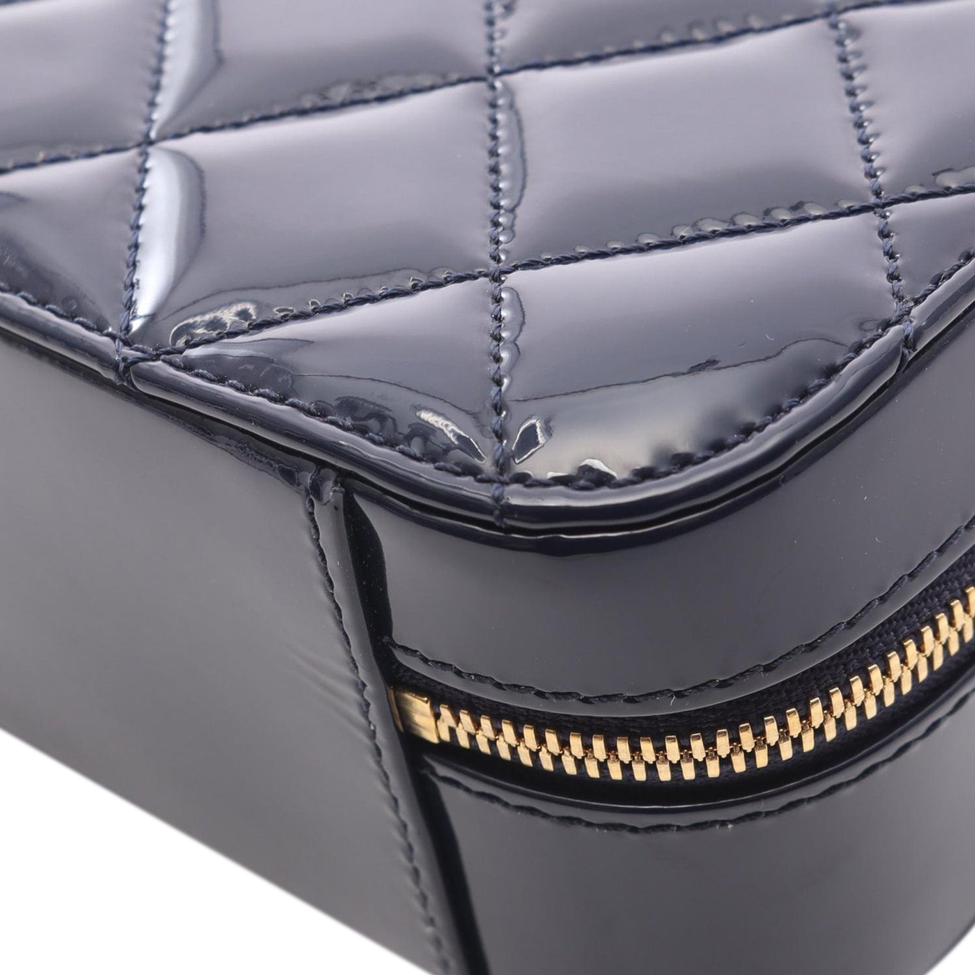 CC Quilted Patent Vanity Case