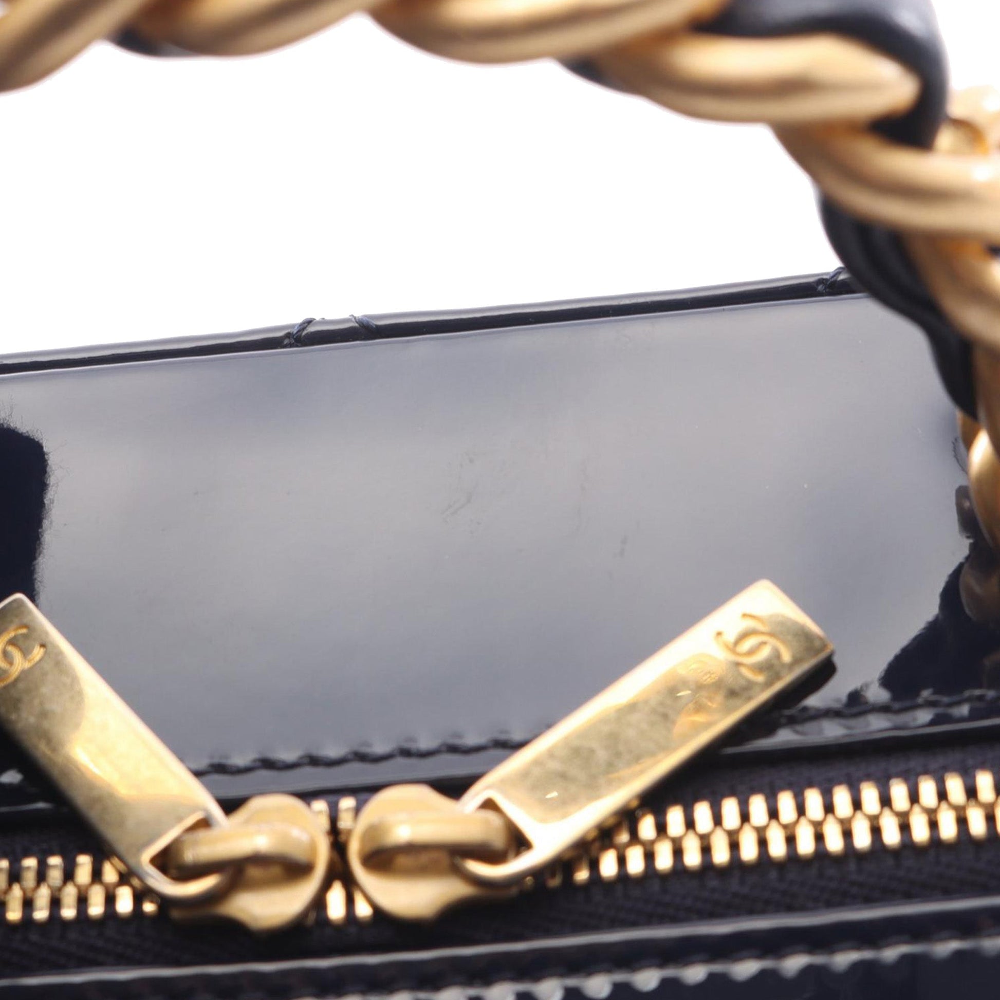 CC Quilted Patent Vanity Case
