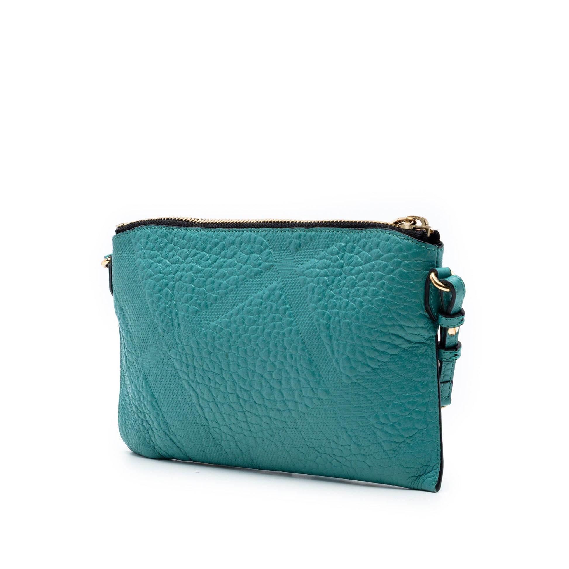 Burberry Grain Check Embossed Leather Peyton Crossbody