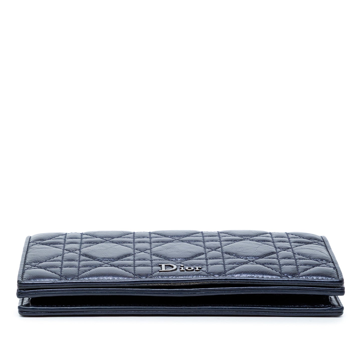 Dior Crinkled Lambskin Cannage Lady Dior Wallet On Chain