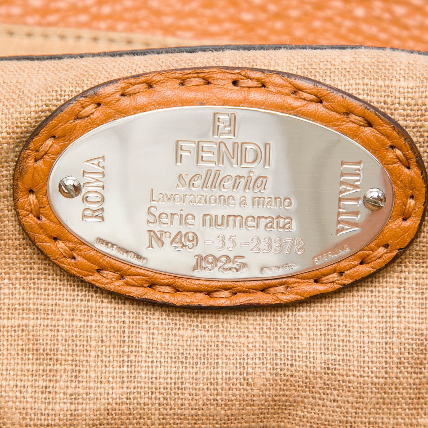Fendi Large Leather Selleria Villa Borghese Tote