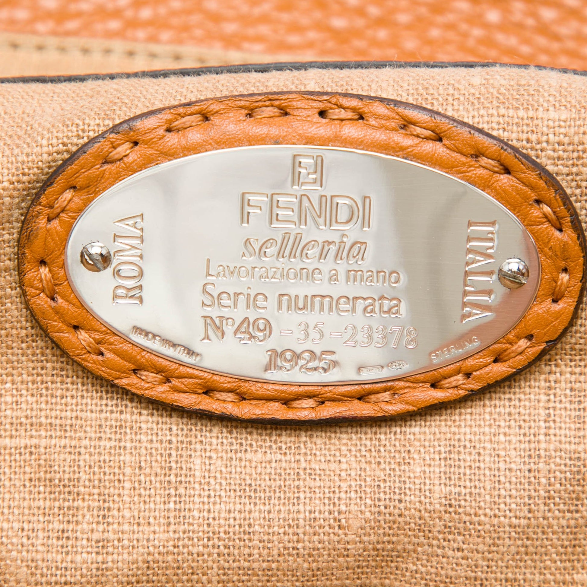 Fendi Large Leather Selleria Villa Borghese Tote