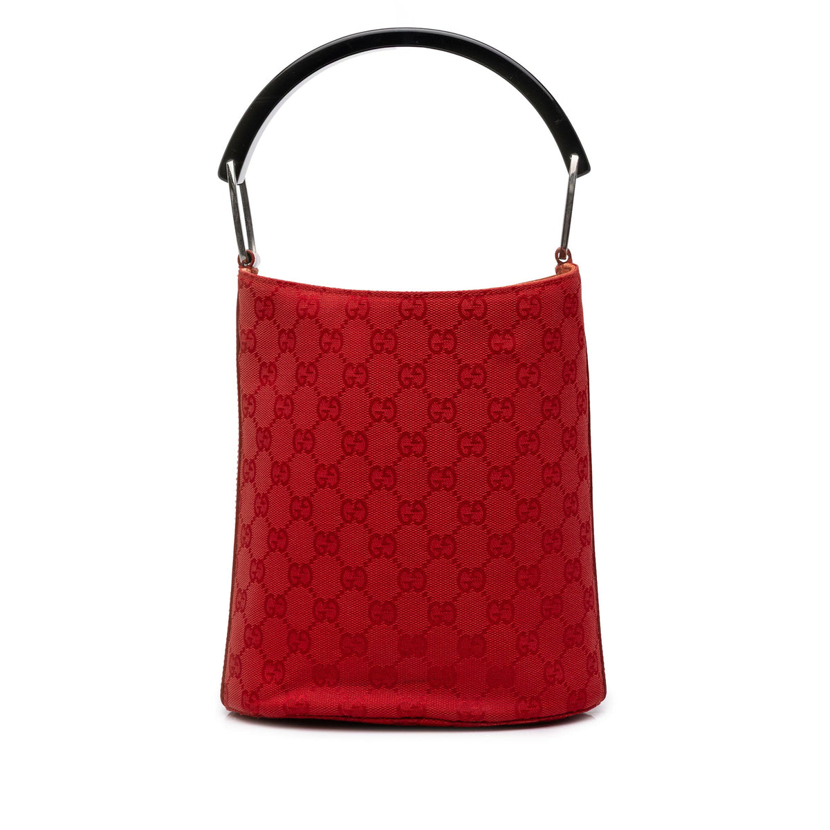 Gucci GG Canvas Top Handle Bucket Bag — Red