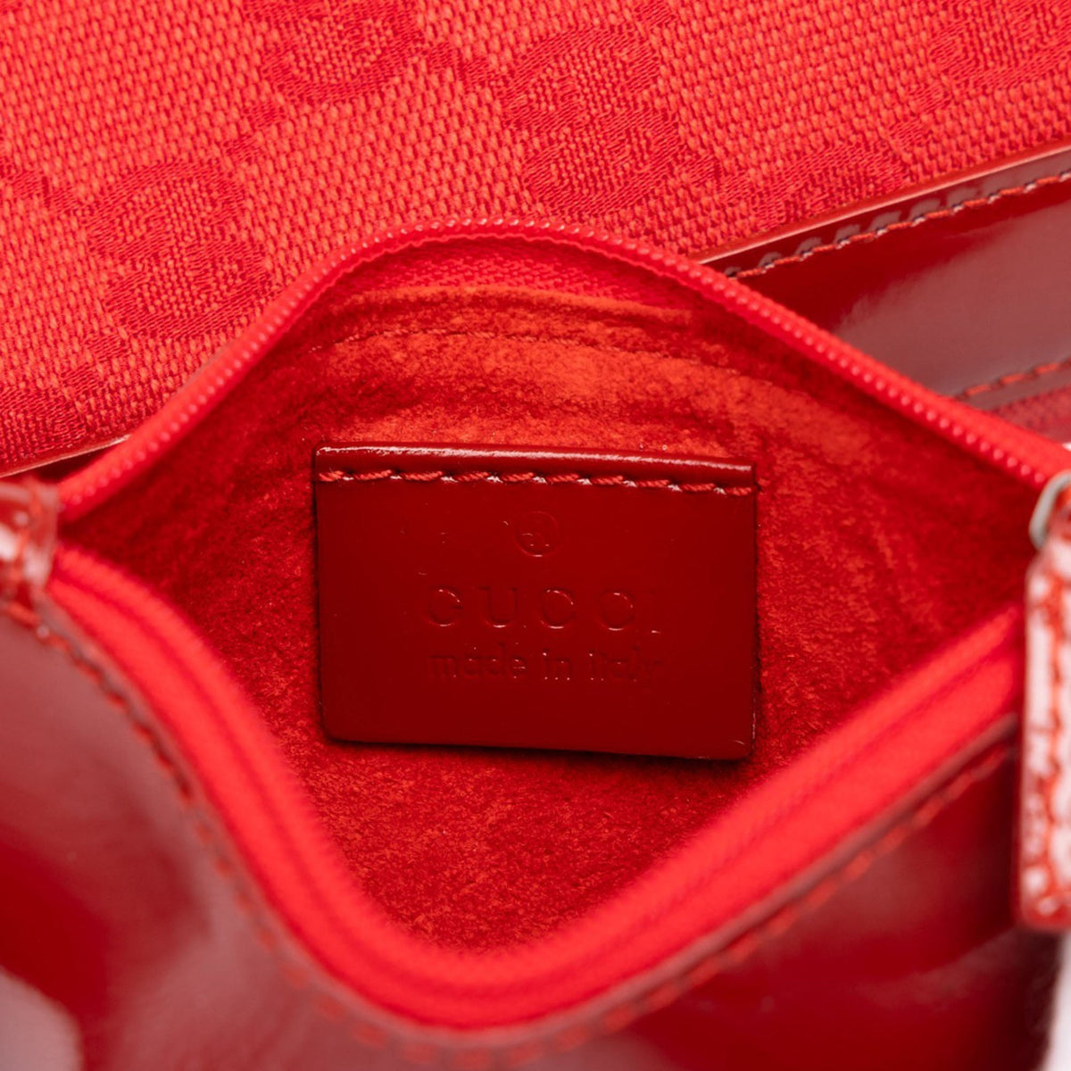 Gucci GG Canvas Top Handle Bucket Bag — Red