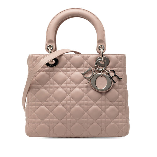Dior Medium Lambskin Cannage Lady Dior