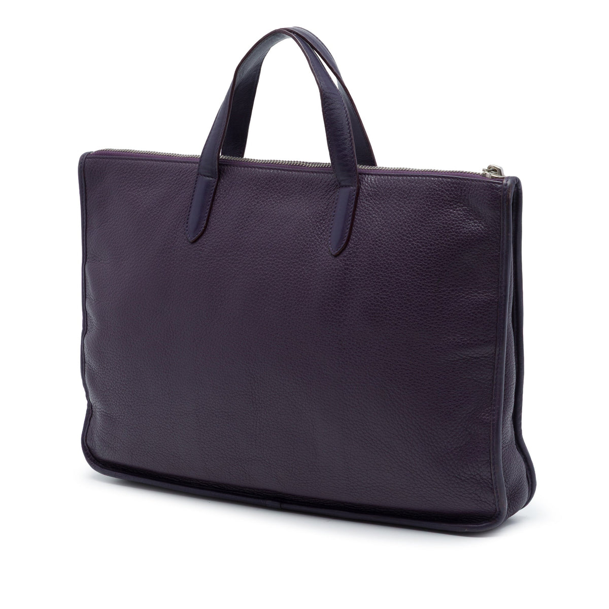 LOEWE Leather Anagram Toledo Briefcase — Purple