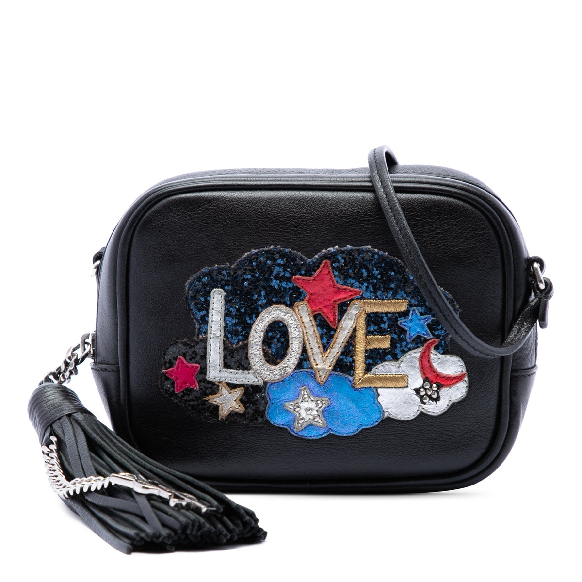 Saint Laurent Mini Embroidered Nappa Love Blogger Camera Bag