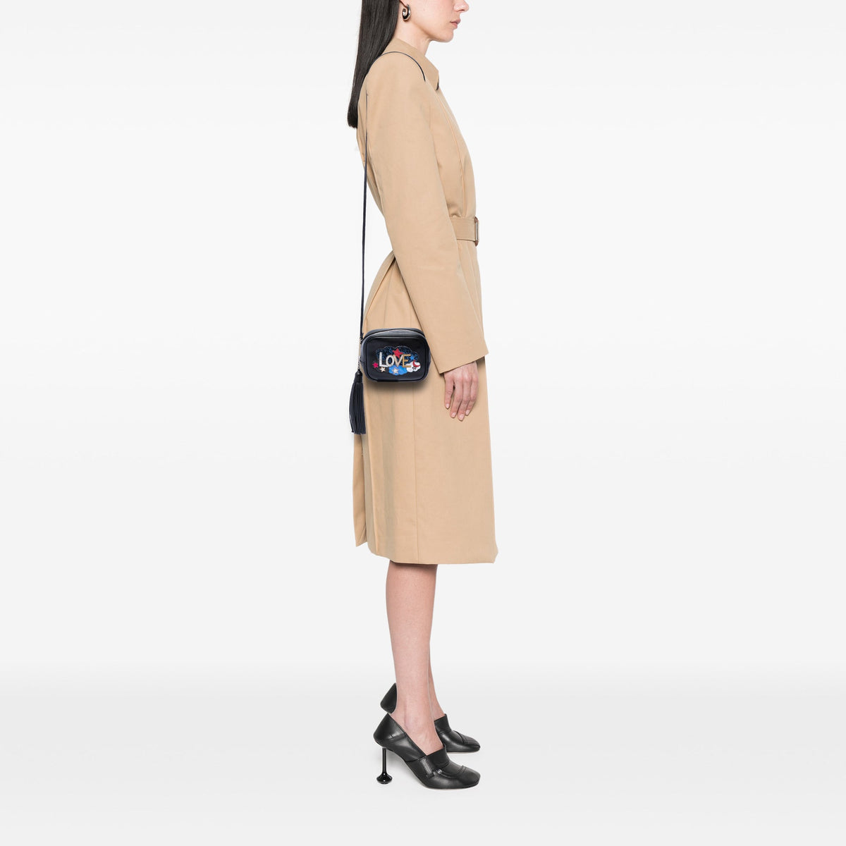 Saint Laurent Mini Embroidered Nappa Love Blogger Camera Bag