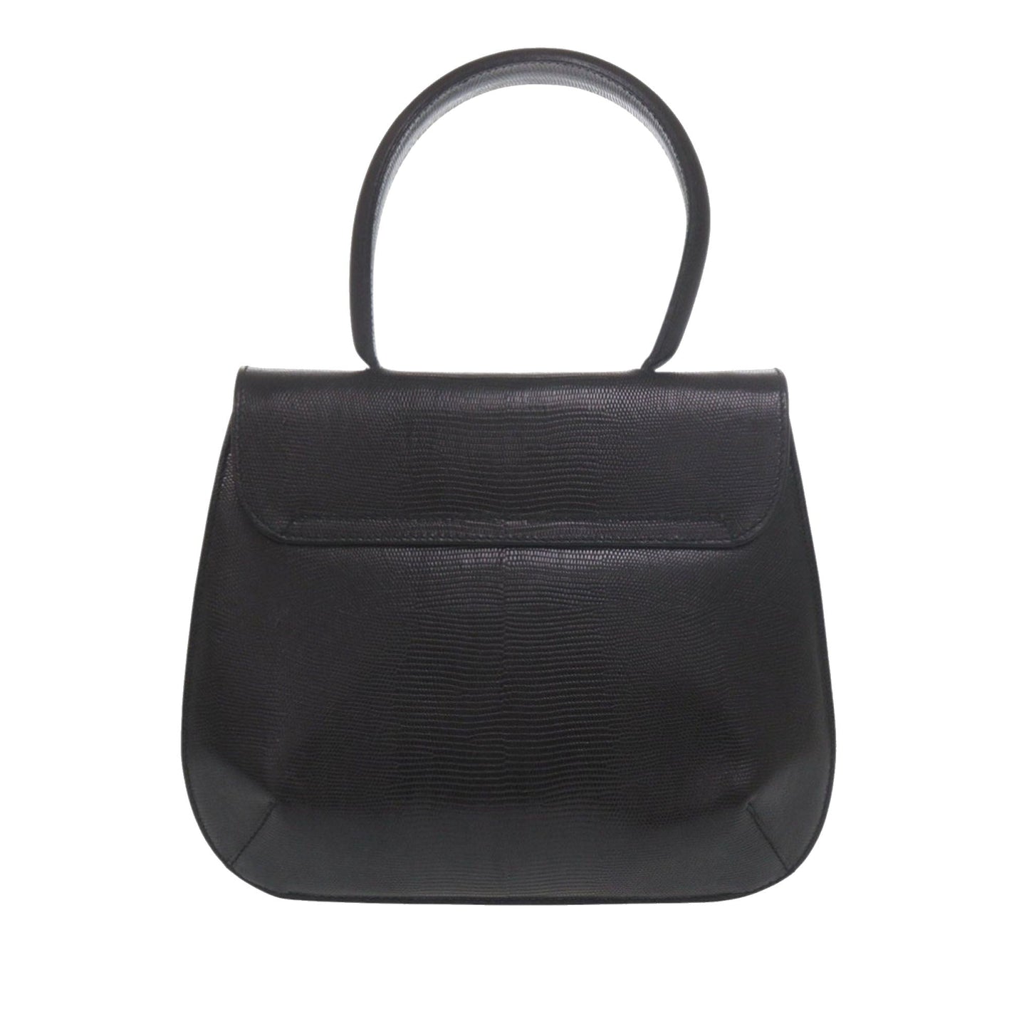 Ferragamo Lizard Embossed Leather Top Handle Bag