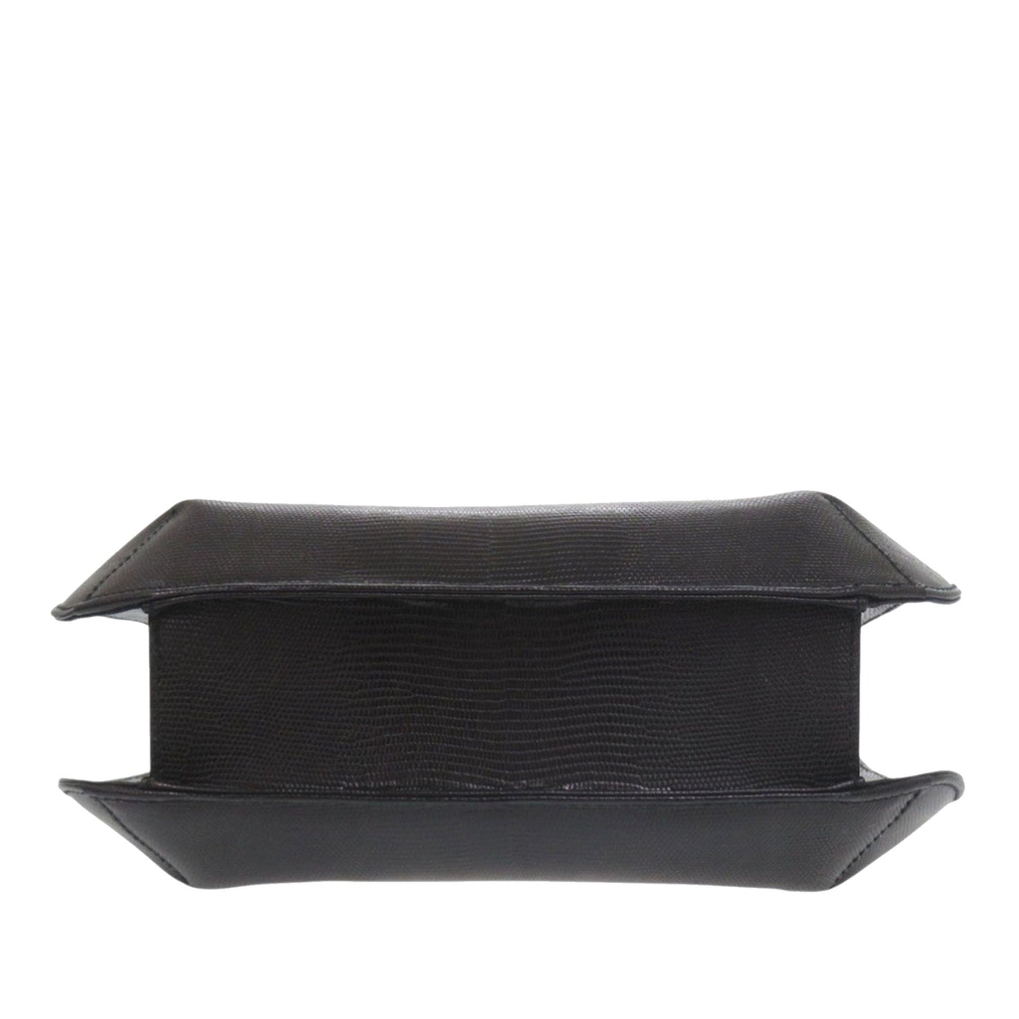 Ferragamo Lizard Embossed Leather Top Handle Bag