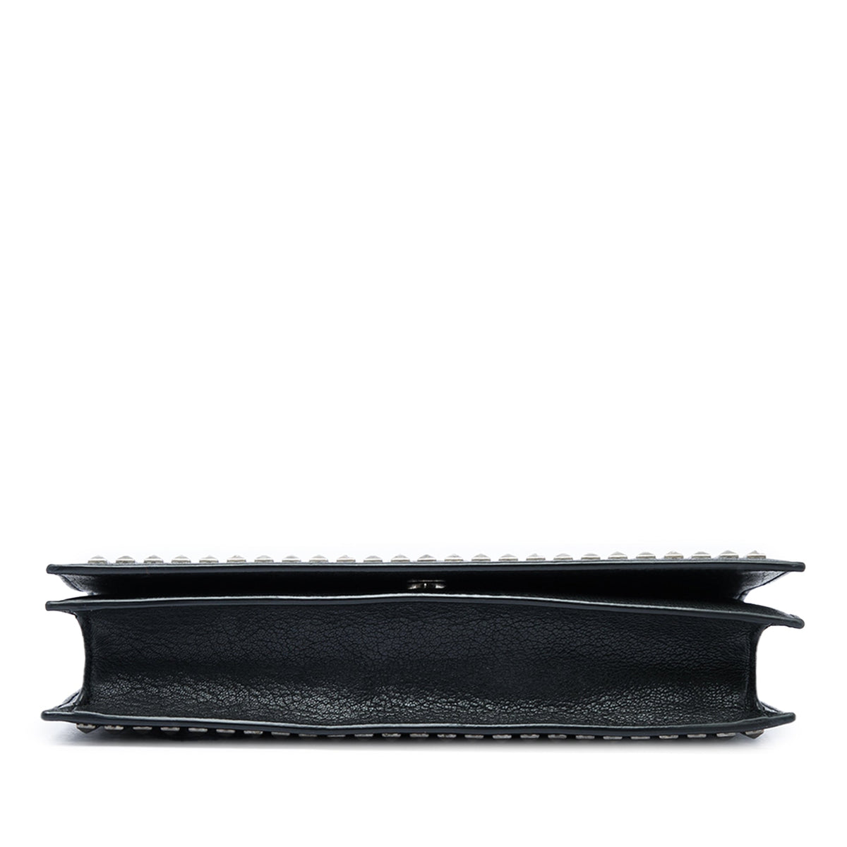 Saint Laurent Studded Leather Monogram Clutch — Black