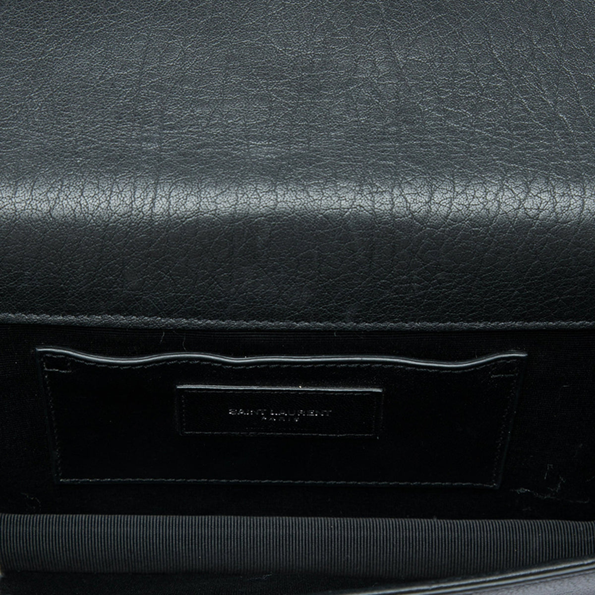 Saint Laurent Studded Leather Monogram Clutch — Black