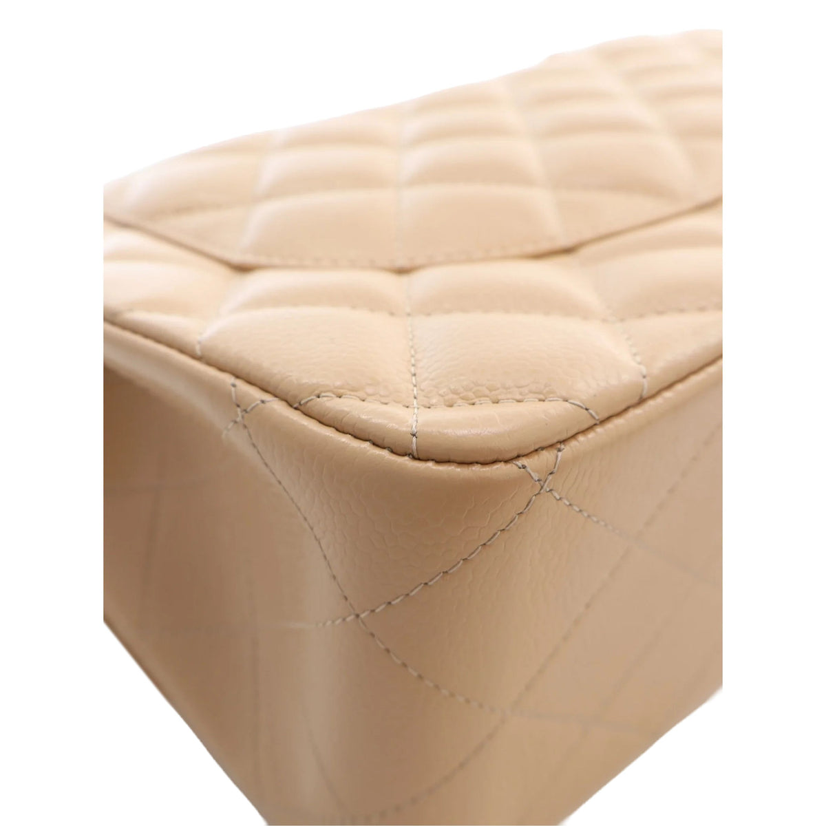 Chanel Jumbo Classic Caviar Double Flap — Beige