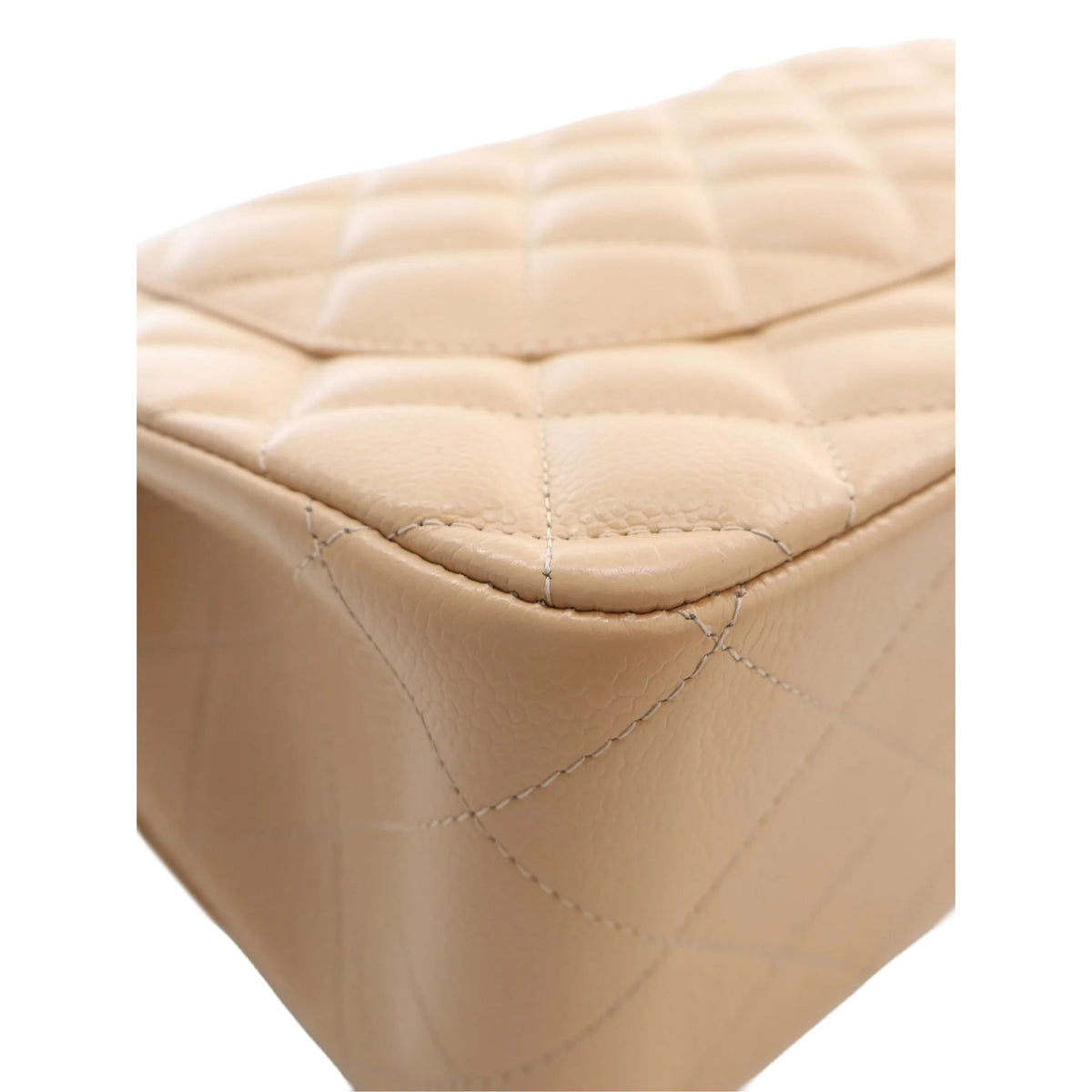 Chanel Jumbo Classic Caviar Double Flap — Beige