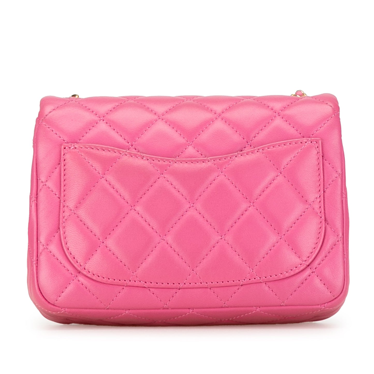 Chanel Mini Square Classic Lambskin Pearl Crush Single Flap