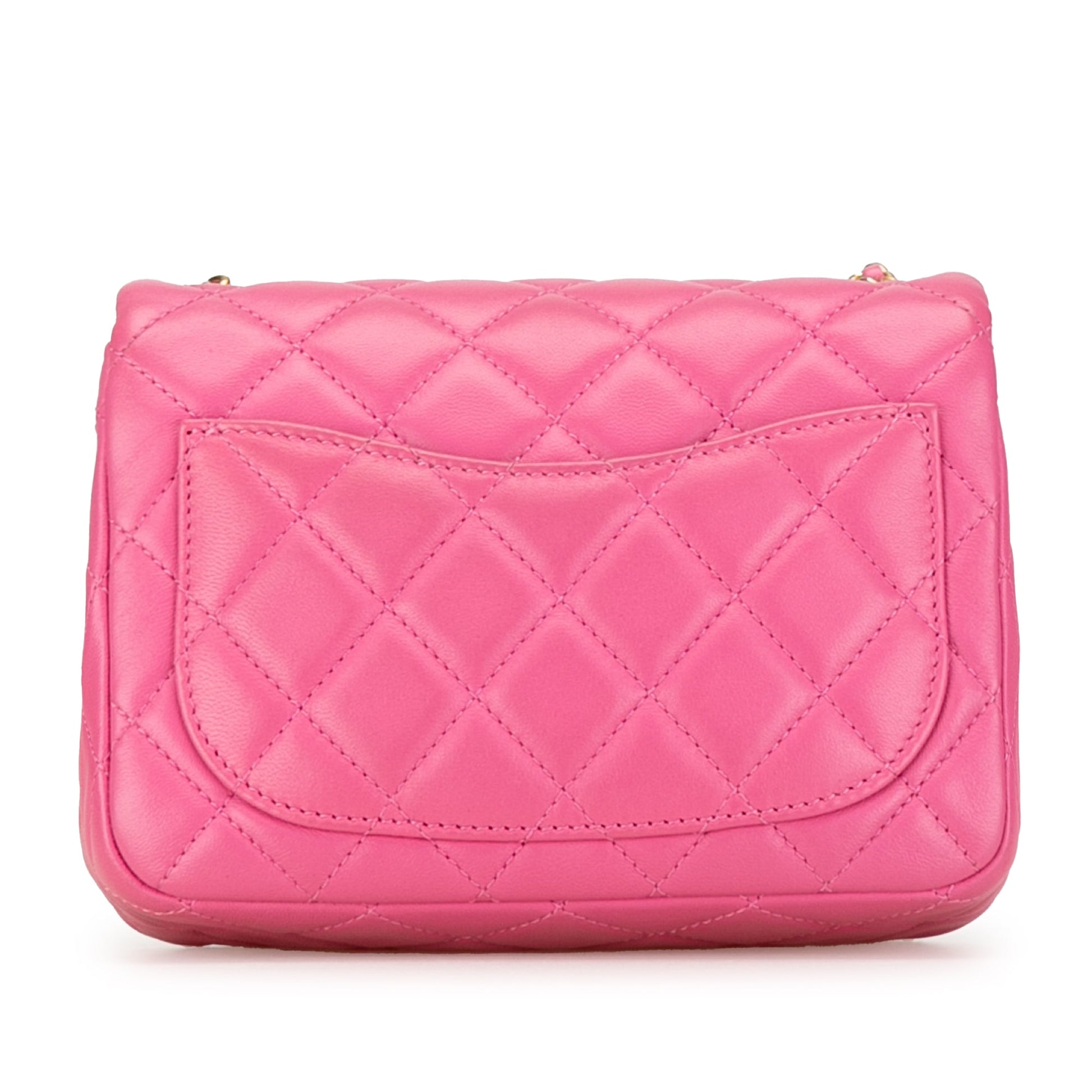 Chanel Mini Square Classic Lambskin Pearl Crush Single Flap