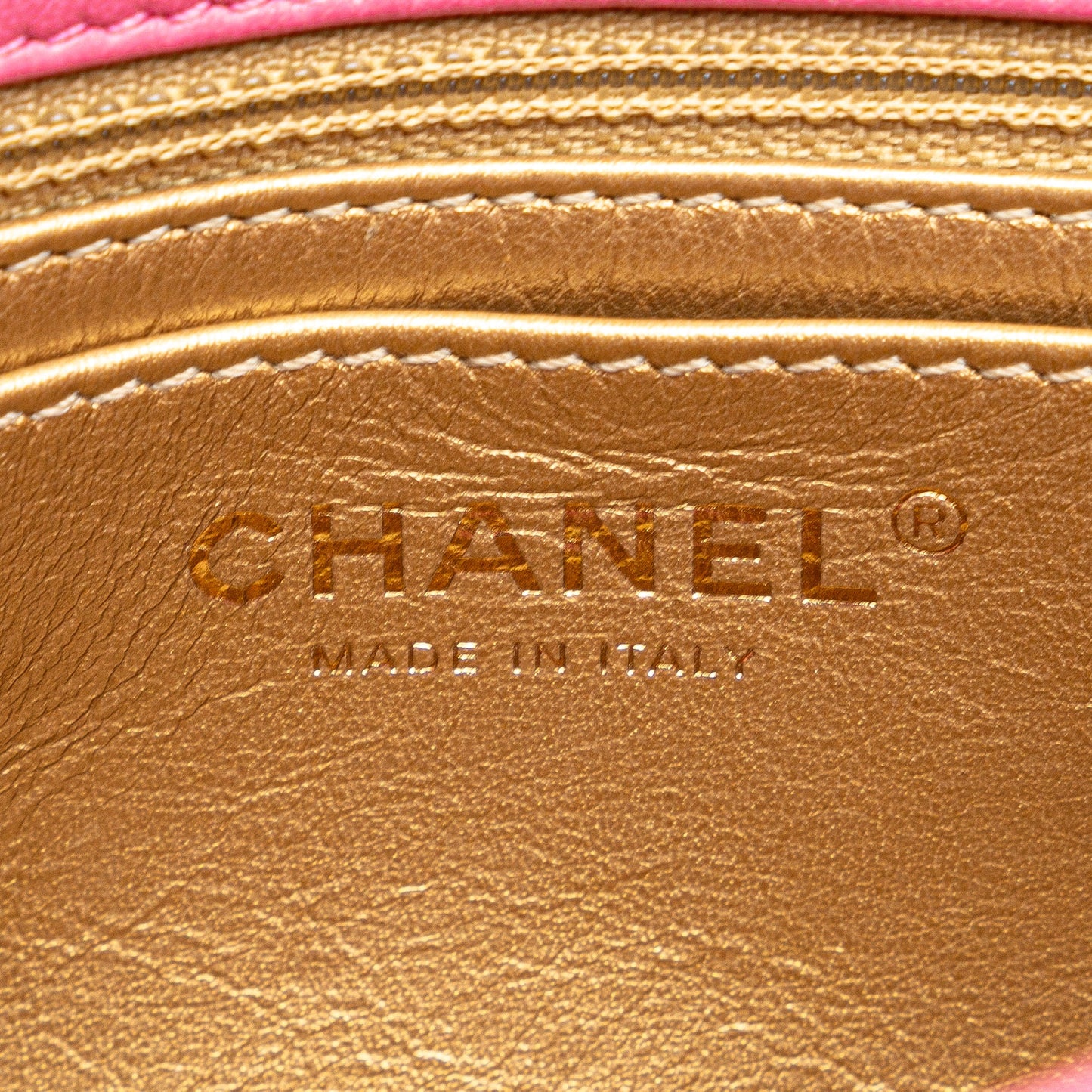 Chanel Mini Square Classic Lambskin Pearl Crush Single Flap