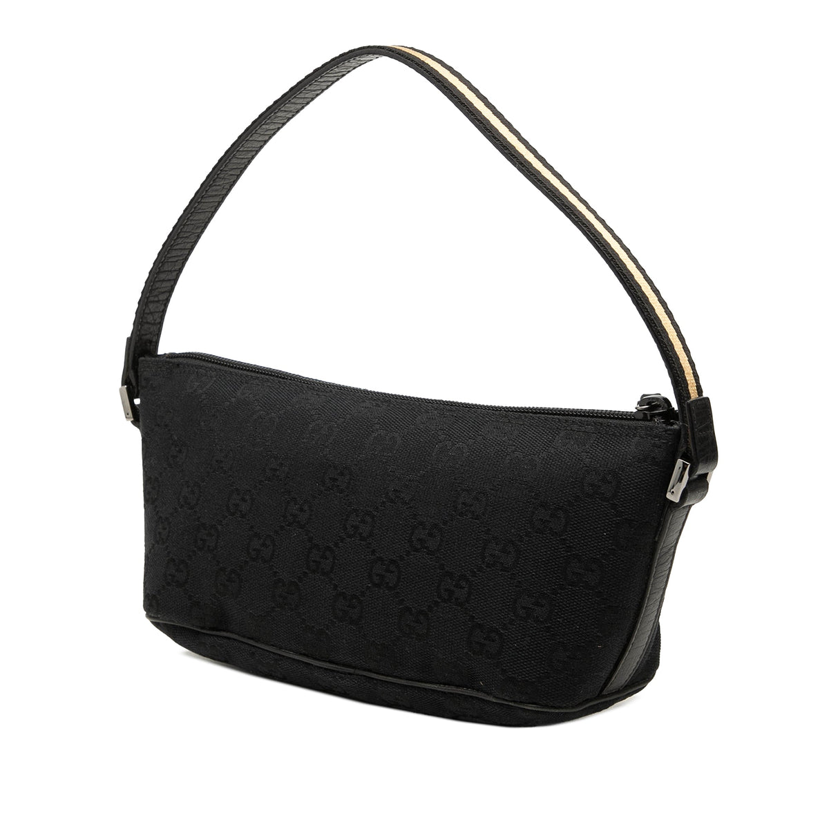 Gucci GG Canvas Web Boat — Black