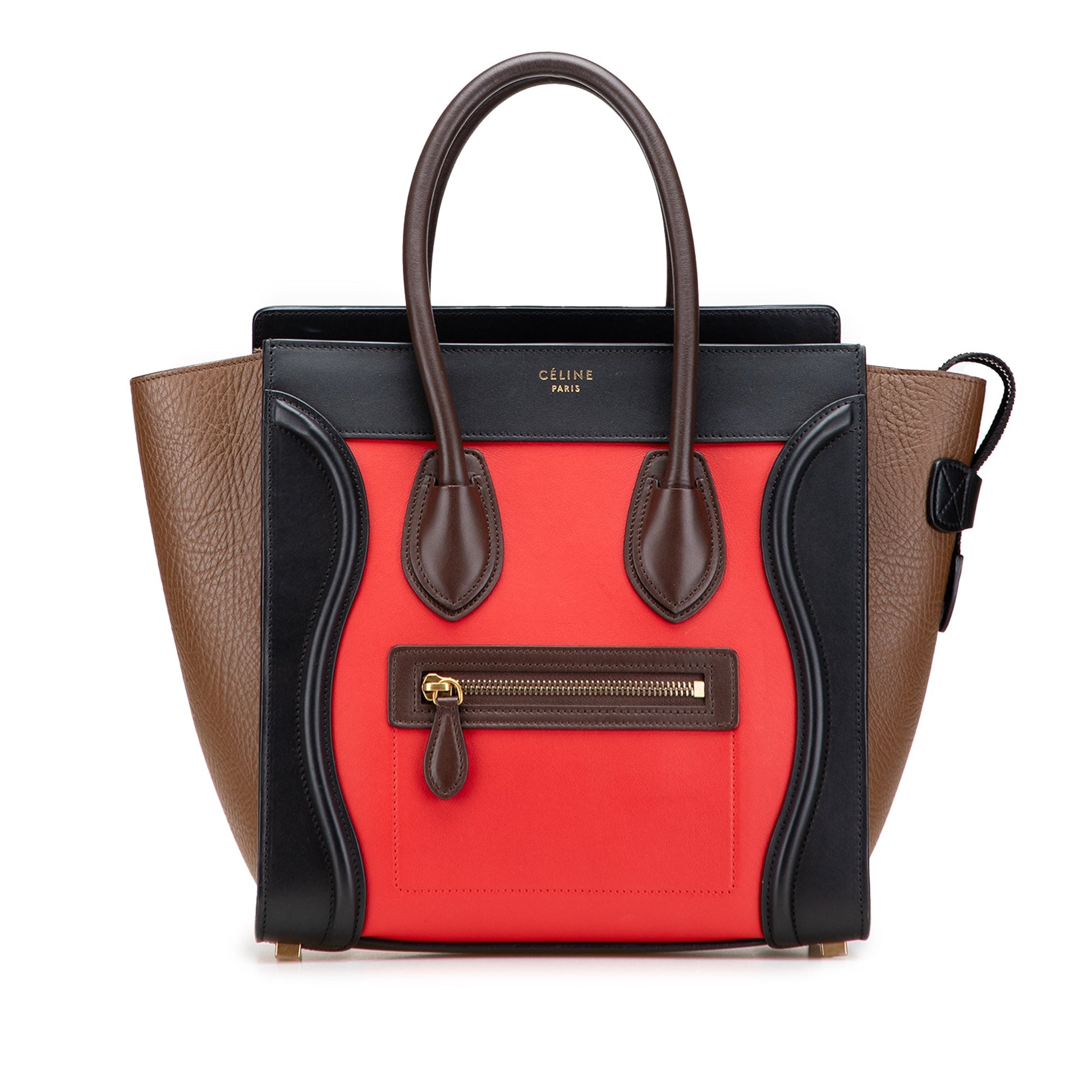 Celine Micro Tricolor Leather Luggage Tote